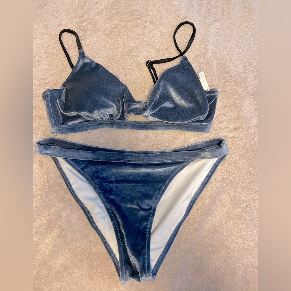 Gray velvet bikini